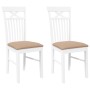 Sillas de comedor con cojines 2uds madera maciza blanco caucho en Sillas de comedor | Comprar online en Foru.es