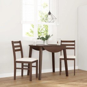 Sillas de comedor con cojines 2 uds madera maciza marrón caucho en Sillas de comedor | Comprar online en Foru.es