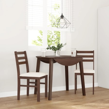 Sillas de comedor con cojines 2 uds madera maciza marrón caucho en Sillas de comedor | Comprar online en Foru.es