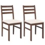 Sillas de comedor con cojines 2 uds madera maciza marrón caucho en Sillas de comedor | Comprar online en Foru.es