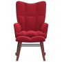 Silla mecedora con reposapiés terciopelo rojo tinto de vidaXL, Mecedoras - Ref: Foro24-328155, Precio: 134,39 €, Descuento: %