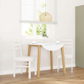 Sillas de comedor 2 unidades madera maciza de caucho blanco en Sillas de comedor | Comprar online en Foru.es