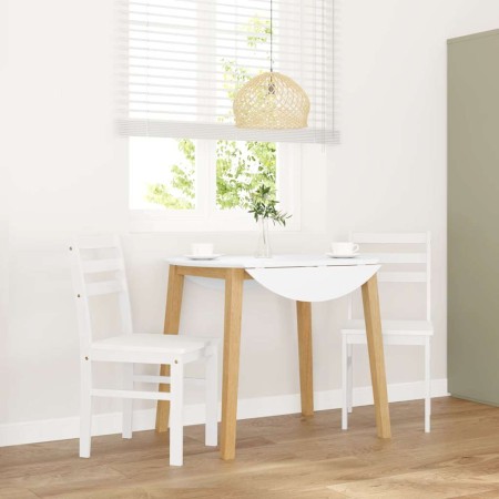 Sillas de comedor 2 unidades madera maciza de caucho blanco en Sillas de comedor | Comprar online en Foru.es