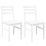 Sillas de comedor 2 unidades madera maciza de caucho blanco en Sillas de comedor | Comprar online en Foru.es