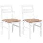 Sillas de comedor con cojines 2uds madera maciza blanco caucho en Sillas de comedor | Comprar online en Foru.es