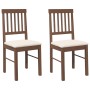 Sillas de comedor con cojines 2 uds madera maciza marrón caucho en Sillas de comedor | Comprar online en Foru.es