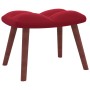 Silla mecedora con reposapiés terciopelo rojo tinto de vidaXL, Mecedoras - Ref: Foro24-328155, Precio: 134,39 €, Descuento: %
