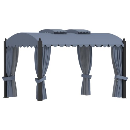 Cenador con cortinas acero gris antracita 3x4 m de vidaXL, Carpas y cenadores - Ref: Foro24-48056, Precio: 806,49 €, Descuent...