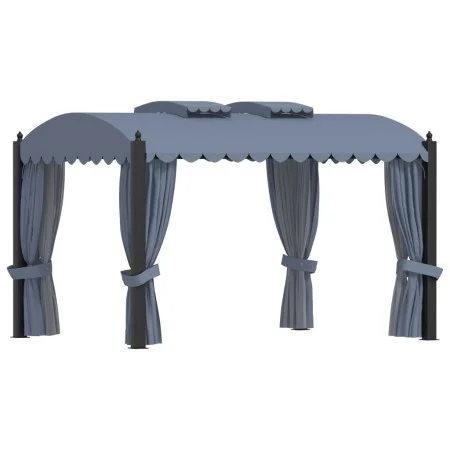 Cenador con cortinas acero gris antracita 3x4 m de vidaXL, Carpas y cenadores - Ref: Foro24-48056, Precio: 821,41 €, Descuent...