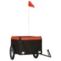 Remolque para bicicleta hierro negro y naranja 45 kg de vidaXL, Remolques para bicicletas - Ref: Foro24-94082, Precio: 81,11 ...