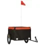 Remolque para bicicleta hierro negro y naranja 45 kg de vidaXL, Remolques para bicicletas - Ref: Foro24-94082, Precio: 80,26 ...