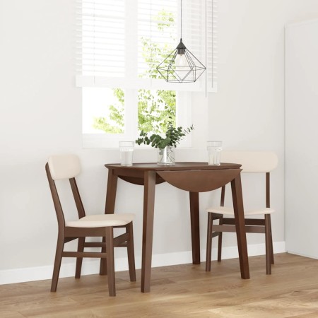 Sillas de comedor con cojines 2 uds madera maciza marrón caucho en Sillas de comedor | Comprar online en Foru.es