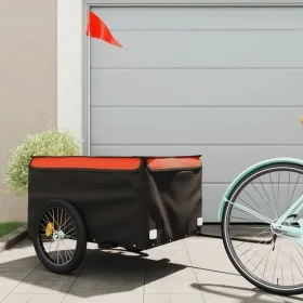 Remolque para bicicleta hierro negro y naranja 45 kg de vidaXL, Remolques para bicicletas - Ref: Foro24-94089, Precio: 93,40 ...