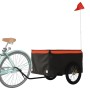 Remolque para bicicleta hierro negro y naranja 45 kg de vidaXL, Remolques para bicicletas - Ref: Foro24-94089, Precio: 94,94 ...