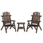 Juego de muebles de jardín 3 piezas madera maciza de abeto de vidaXL, Conjuntos de jardín - Ref: Foro24-3185512, Precio: 283,...