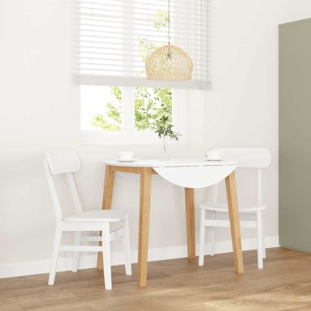 Sillas de comedor 2 unidades madera maciza de caucho blanco en Sillas de comedor | Comprar online en Foru.es