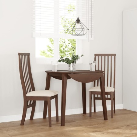 Sillas de comedor con cojines 2 uds madera maciza marrón caucho en Sillas de comedor | Comprar online en Foru.es