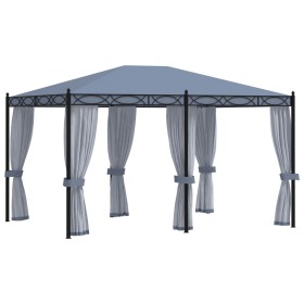 Cenador con pantallas de malla acero gris antracita 3x4 m de vidaXL, Carpas y cenadores - Ref: Foro24-48057, Precio: 506,49 €...