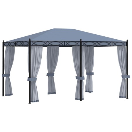 Cenador con pantallas de malla acero gris antracita 3x4 m de vidaXL, Carpas y cenadores - Ref: Foro24-48057, Precio: 506,49 €...