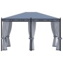 Cenador con pantallas de malla acero gris antracita 3x4 m de vidaXL, Carpas y cenadores - Ref: Foro24-48057, Precio: 506,49 €...