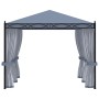 Cenador con pantallas de malla acero gris antracita 3x4 m de vidaXL, Carpas y cenadores - Ref: Foro24-48057, Precio: 506,49 €...