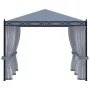 Cenador con pantallas de malla acero gris antracita 3x4 m de vidaXL, Carpas y cenadores - Ref: Foro24-48057, Precio: 496,43 €...