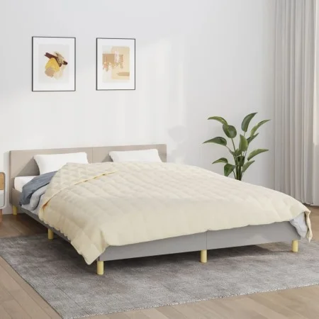 Manta con peso tela color crema claro 200x220 cm 9 kg de vidaXL, Mantas - Ref: Foro24-3154875, Precio: 97,53 €, Descuento: %