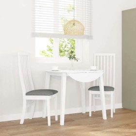 Sillas de comedor con cojines 2uds madera maciza blanco caucho en Sillas de comedor | Comprar online en Foru.es