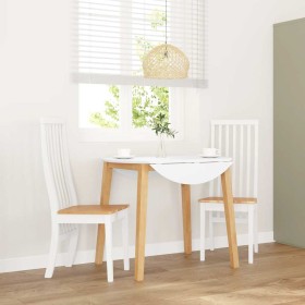 Sillas de comedor 2 unidades madera maciza de caucho blanco en Sillas de comedor | Comprar online en Foru.es