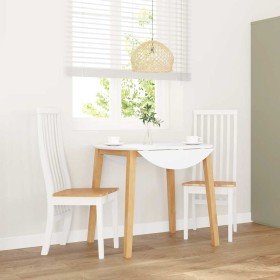 Sillas de comedor 2 unidades madera maciza de caucho blanco en Sillas de comedor | Comprar online en Foru.es