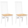 Sillas de comedor 2 unidades madera maciza de caucho blanco en Sillas de comedor | Comprar online en Foru.es
