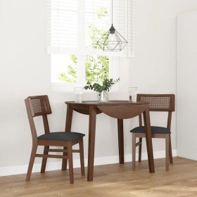 Sillas de comedor con cojines 2 uds madera maciza marrón caucho en Sillas de comedor | Comprar online en Foru.es
