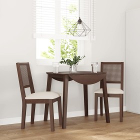 Sillas de comedor con cojines 2 uds madera maciza marrón caucho en Sillas de comedor | Comprar online en Foru.es