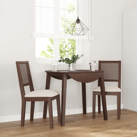 Sillas de comedor con cojines 2 uds madera maciza marrón caucho en Sillas de comedor | Comprar online en Foru.es