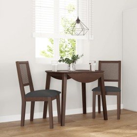 Sillas de comedor con cojines 2 uds madera maciza marrón caucho en Sillas de comedor | Comprar online en Foru.es