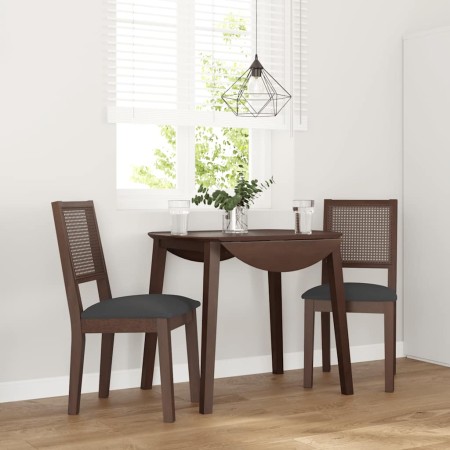 Sillas de comedor con cojines 2 uds madera maciza marrón caucho en Sillas de comedor | Comprar online en Foru.es