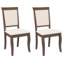 Sillas de comedor con cojines 2 uds madera maciza marrón caucho en Sillas de comedor | Comprar online en Foru.es