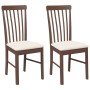 Sillas de comedor con cojines 2 uds madera maciza marrón caucho en Sillas de comedor | Comprar online en Foru.es