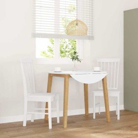 Sillas de comedor 2 unidades madera maciza de caucho blanco en Sillas de comedor | Comprar online en Foru.es