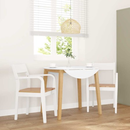 Sillas de comedor 2 unidades madera maciza de caucho blanco en Sillas de comedor | Comprar online en Foru.es