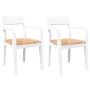 Sillas de comedor 2 unidades madera maciza de caucho blanco en Sillas de comedor | Comprar online en Foru.es