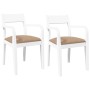 Sillas de comedor con cojines 2uds madera maciza blanco caucho en Sillas de comedor | Comprar online en Foru.es