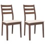 Sillas de comedor con cojines 2 uds madera maciza marrón caucho en Sillas de comedor | Comprar online en Foru.es