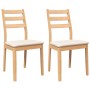 Sillas de comedor con cojines 2uds madera maciza natural caucho en Sillas de comedor | Comprar online en Foru.es