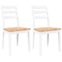 Sillas de comedor 2 unidades madera maciza de caucho blanco en Sillas de comedor | Comprar online en Foru.es