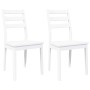 Sillas de comedor 2 unidades madera maciza de caucho blanco en Sillas de comedor | Comprar online en Foru.es