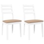 Sillas de comedor con cojines 2uds madera maciza blanco caucho en Sillas de comedor | Comprar online en Foru.es