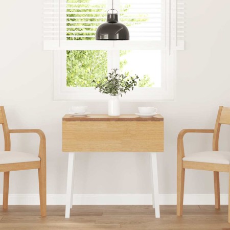 Mesa de comedor de madera maciza de caucho blanco en Mesas de comedor | Comprar online en Foru.es