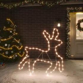 Figura de reno de Navidad con 72 LED blanco cálido 57x55x4,5 cm de vidaXL, Luces de Navidad - Ref: Foro24-343296, Precio: 28,...