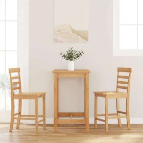 Taburetes de bar 2 uds madera maciza natural caucho en Taburetes de cocina | Comprar online en Foru.es